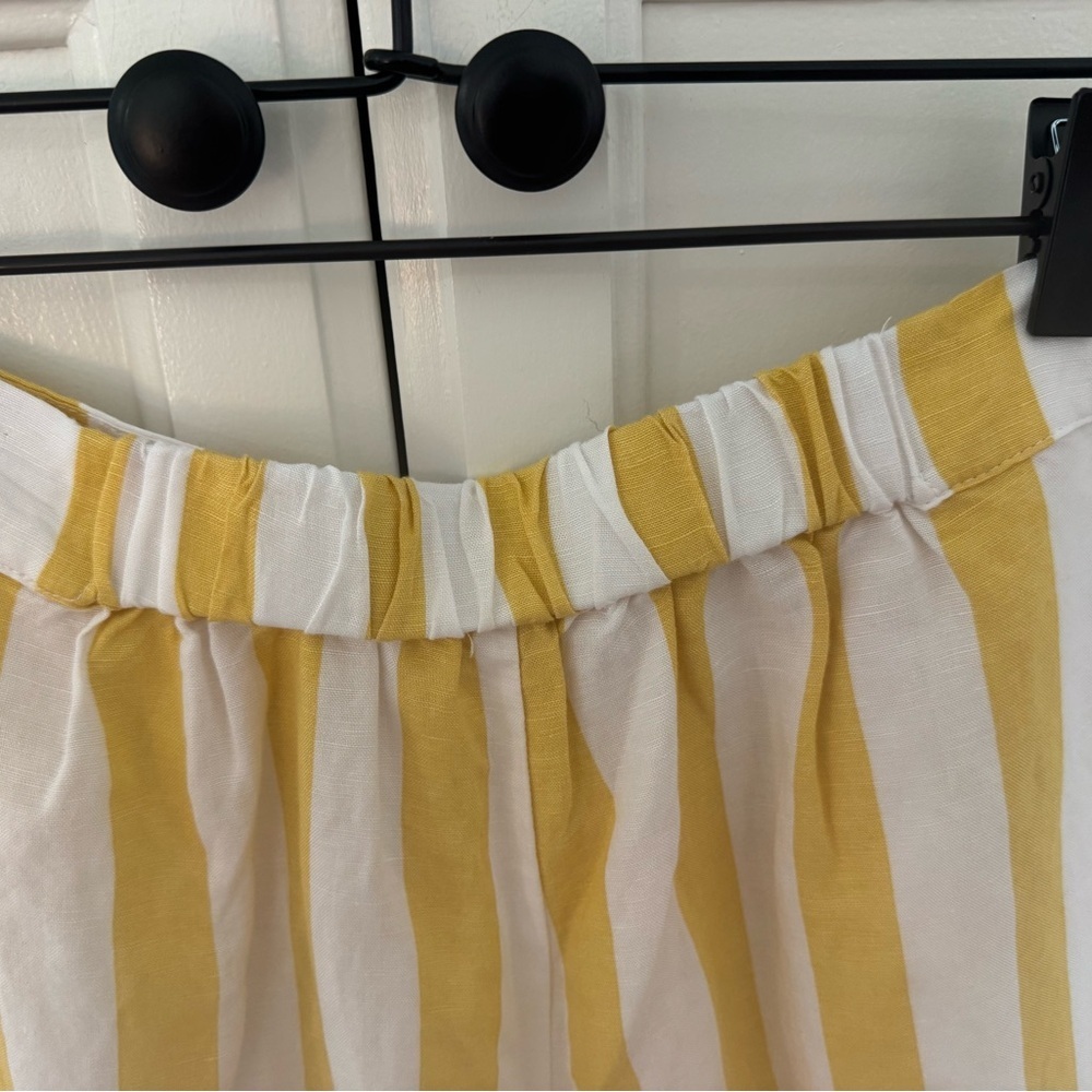 Joules Coretta Stripe High Rise Shorts in Yellow/White - Picture 5 of 11